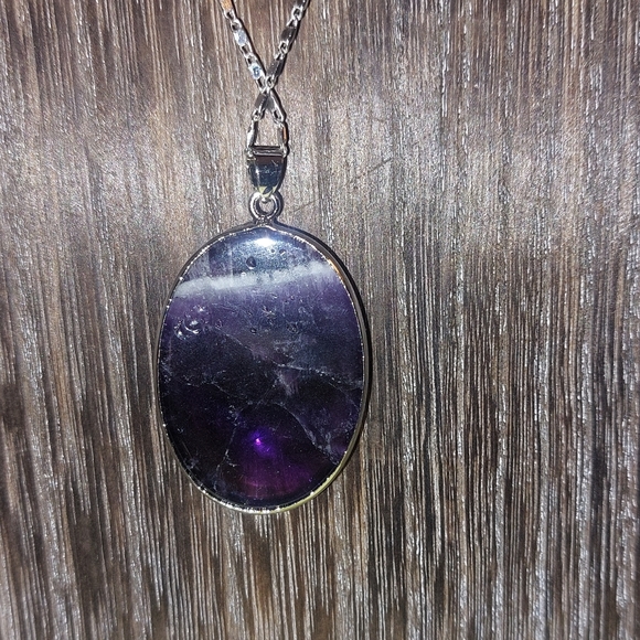 Polished Amethyst Pendant Necklace - Picture 3 of 3